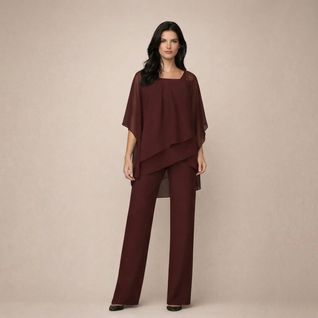 Celeste | Women's Off-Shoulder Top and Wide-Leg Pants Ensemble