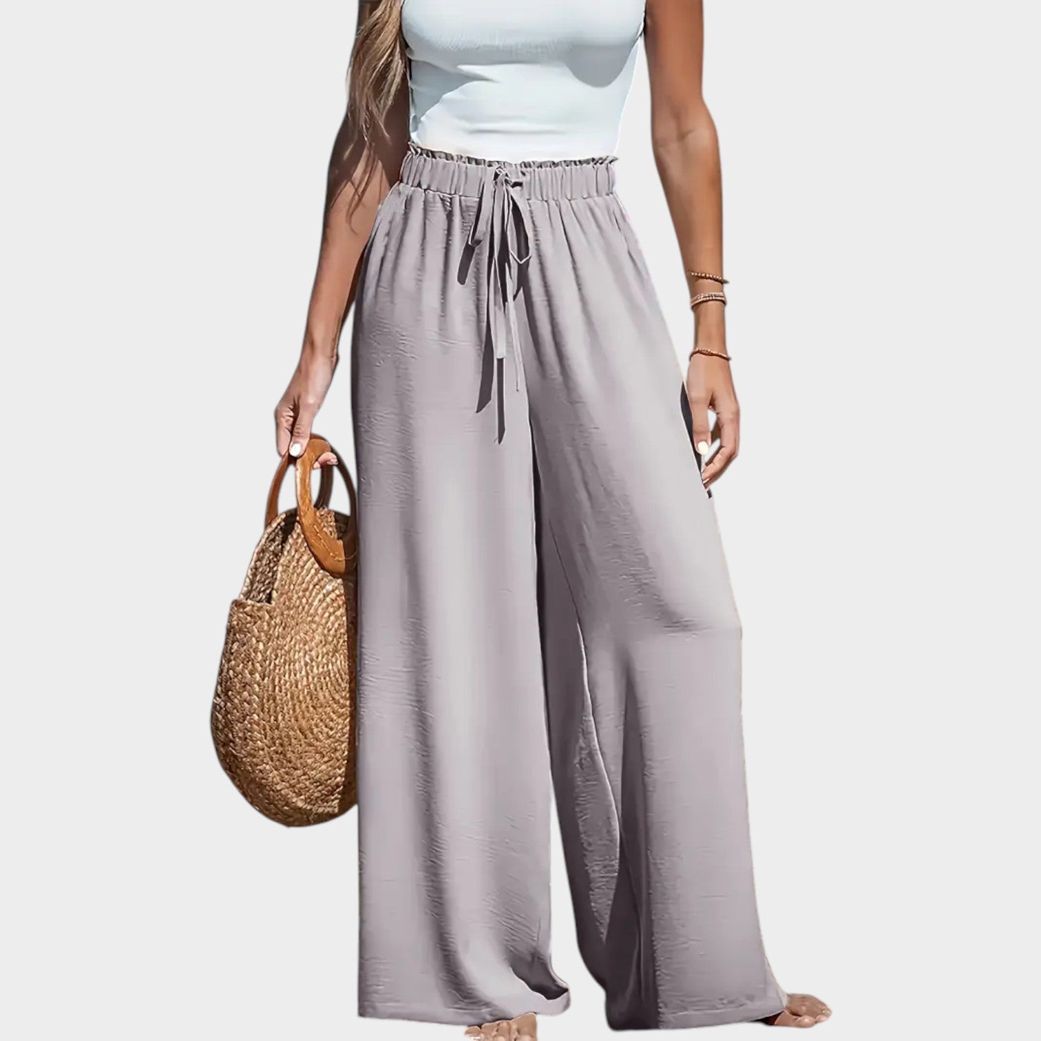High Waisted Wide Linen Pants