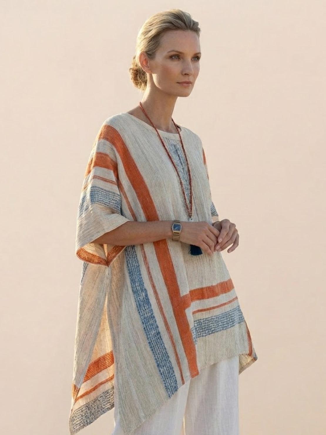 Paloma | Women's Striped Wide-Leg Pants and Tee Set - Casual Two-Piece Outfit