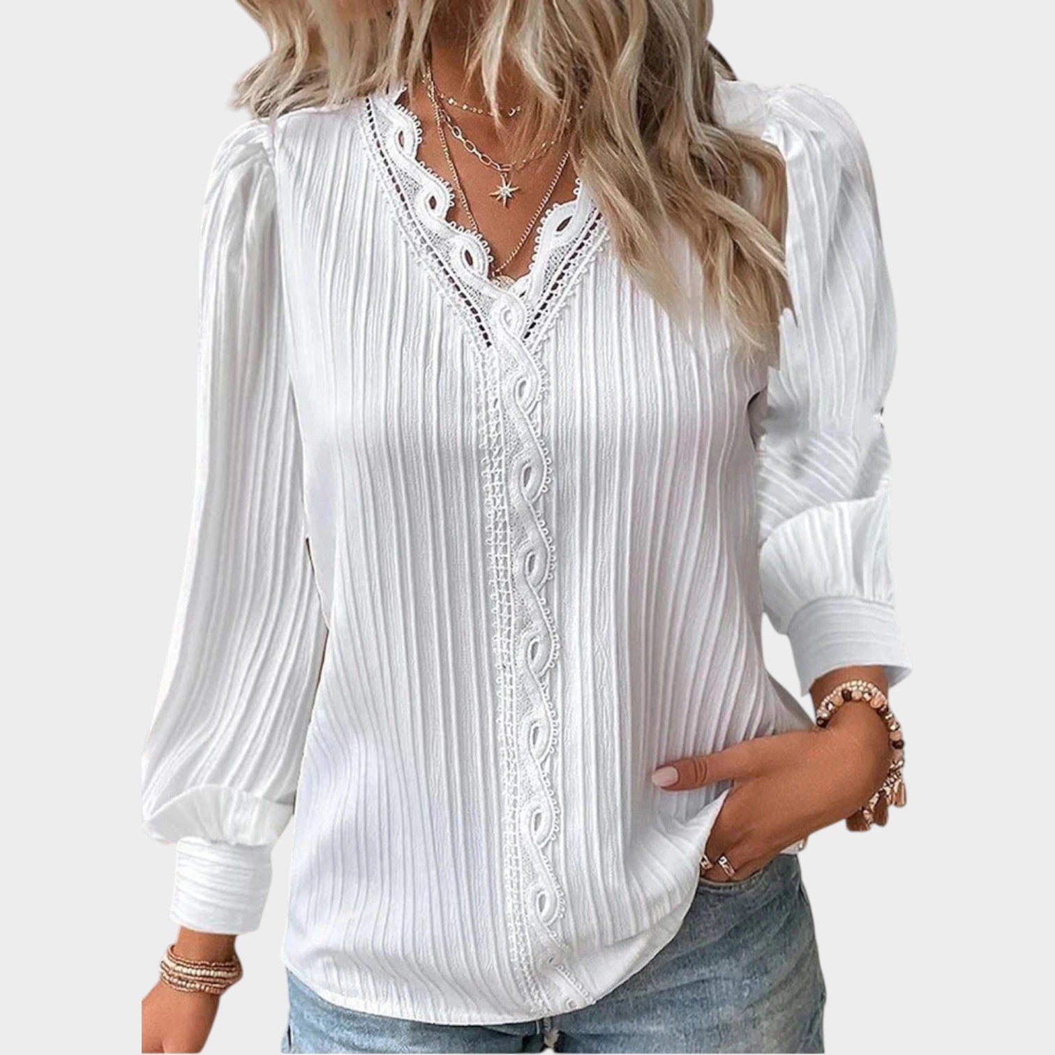 Lace V Neck Blouse