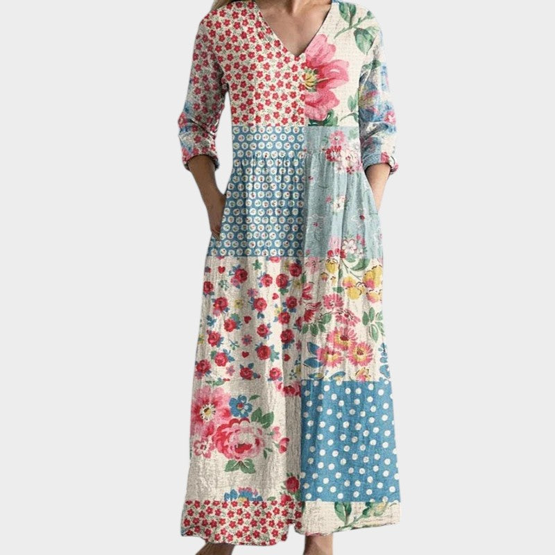 Floral Patchwork Maxi Dress