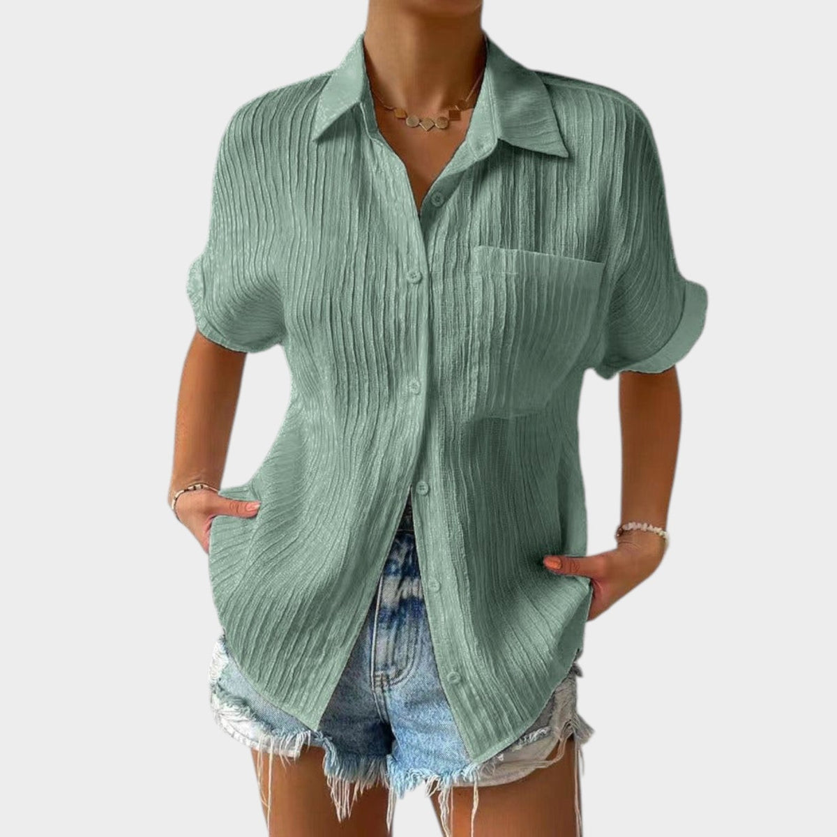 Women's Linen Button Up Shirt