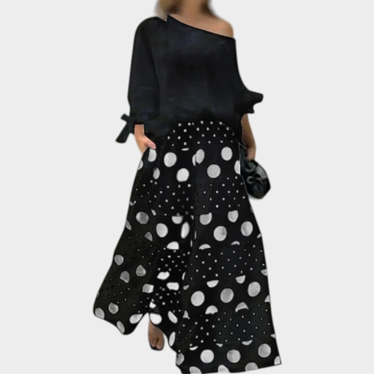 Women's Matching Set Polka Dot Off Shoulder