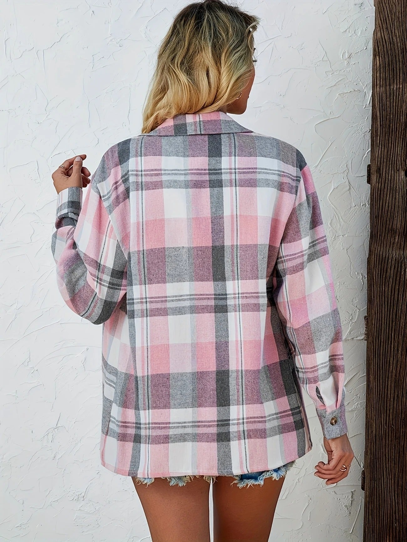 Harper | Women's Oversized Plaid Flannel Shirt with Button Closure