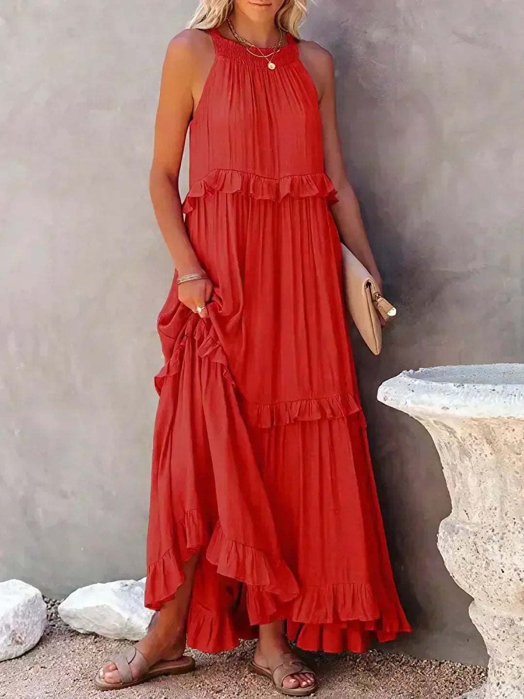 Courtney™ | Chic Sleeveless Ruffle Dress