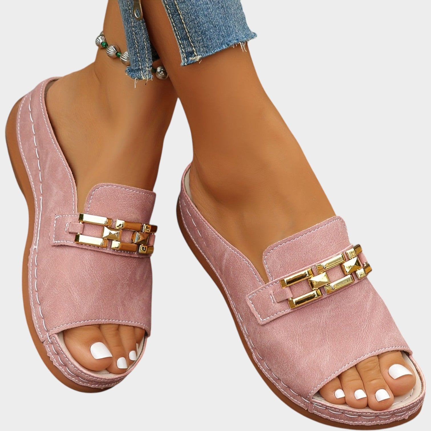 Slip On Leather Sandals