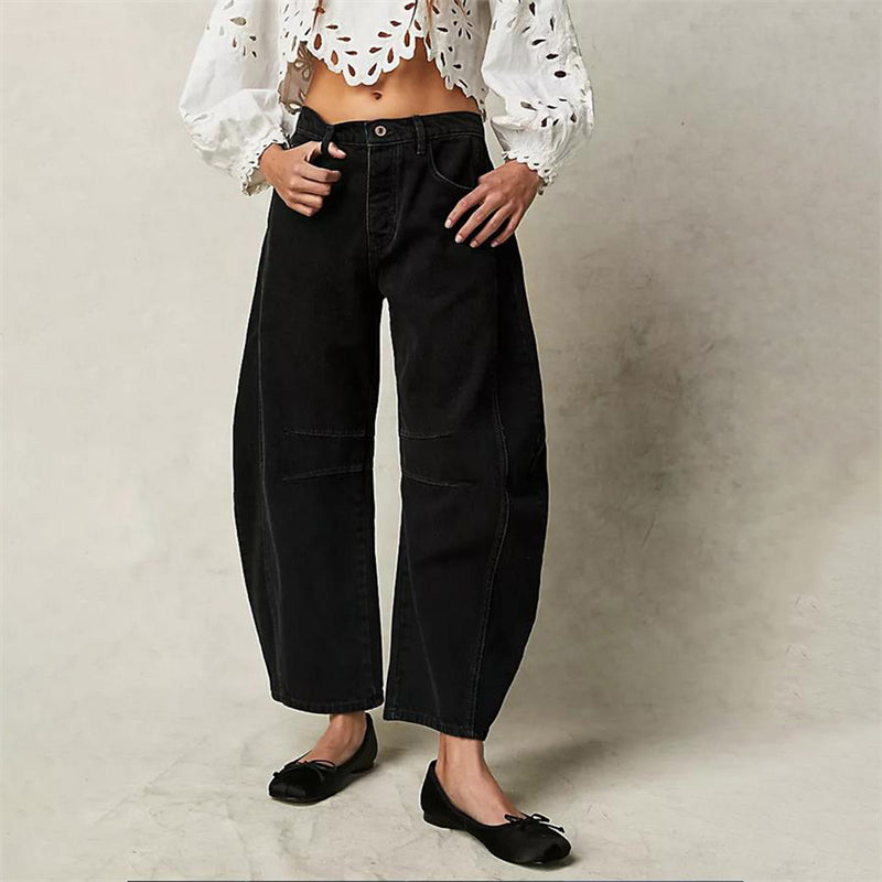 Women's Relaxed Fit High Waist Barrel Leg Jeans
