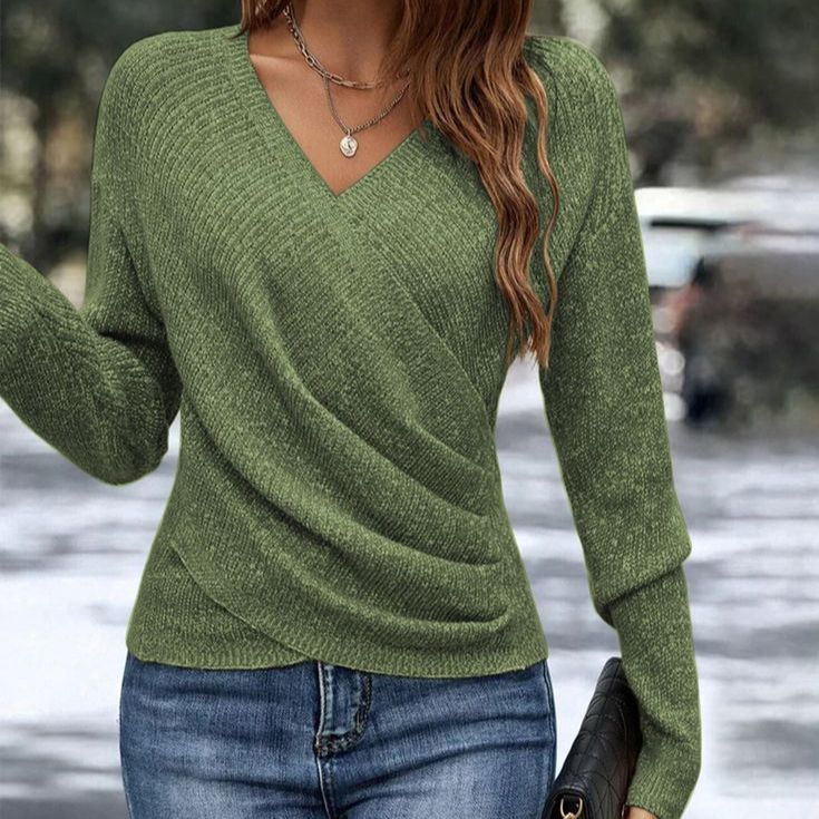 Celeste | Women's Long Sleeve V-Neck Wrap Sweater