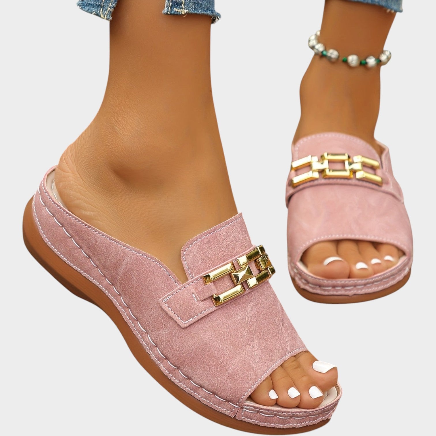 Slip On Leather Sandals