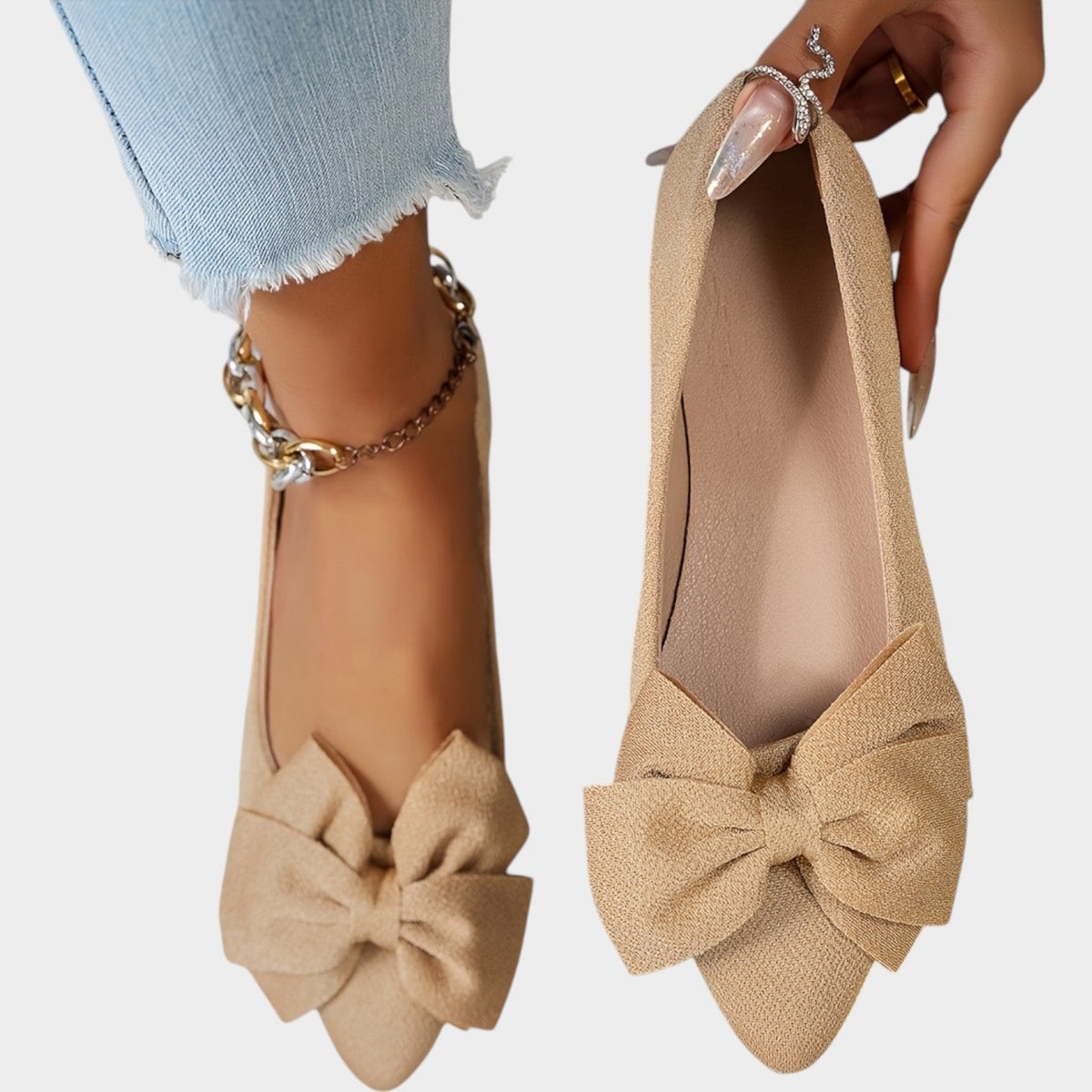 Womenās Ballet Flats Decorative Bow Detail