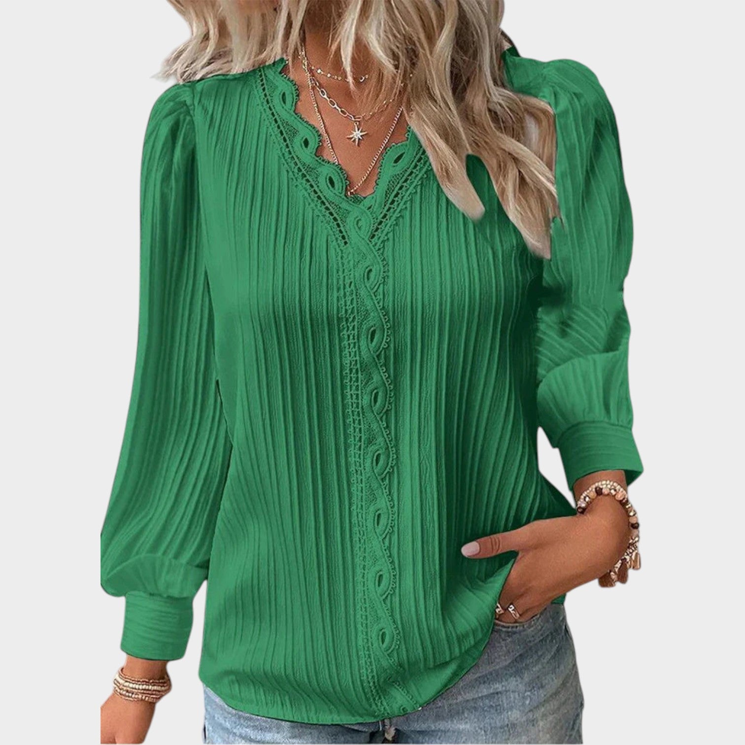 Lace V Neck Blouse