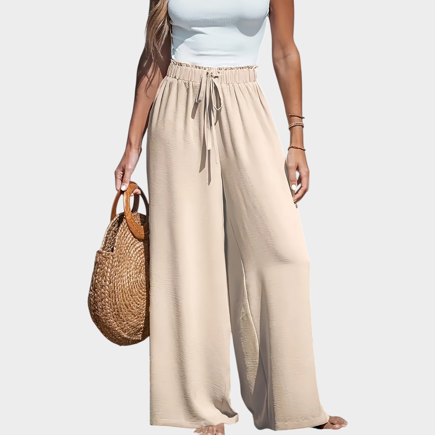 High Waisted Wide Linen Pants