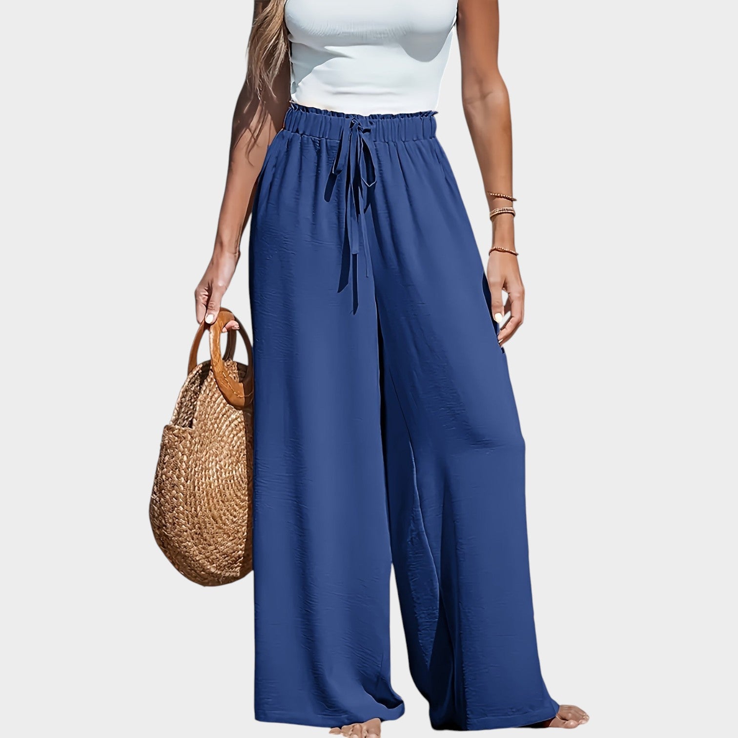 High Waisted Wide Linen Pants