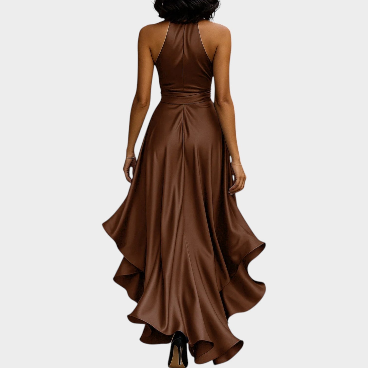 Elegant Halter Wrap Maxi Dress