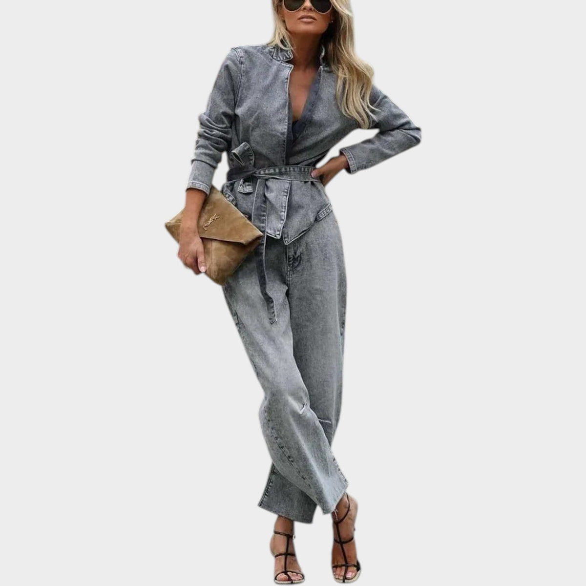 Women's Matching Set Casual Denim Jacket and Pants Set