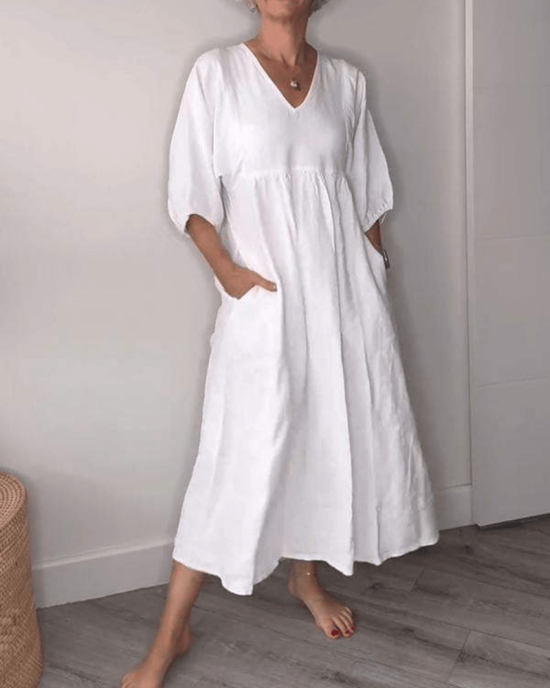 Emery™ | Chic V-Neck Maxi Dress
