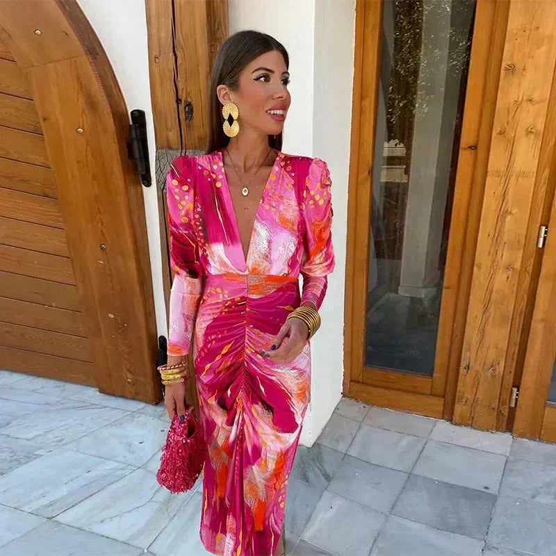 Anastasia | Women's Maxi Wrap Dress for Wedding Guests - Evening Elegance