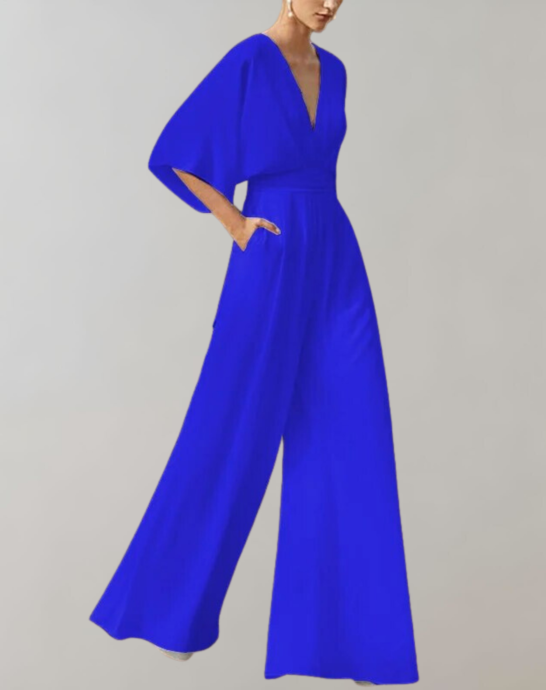 Esmeralda | Women's V-Neck Wide-Leg Jumpsuit