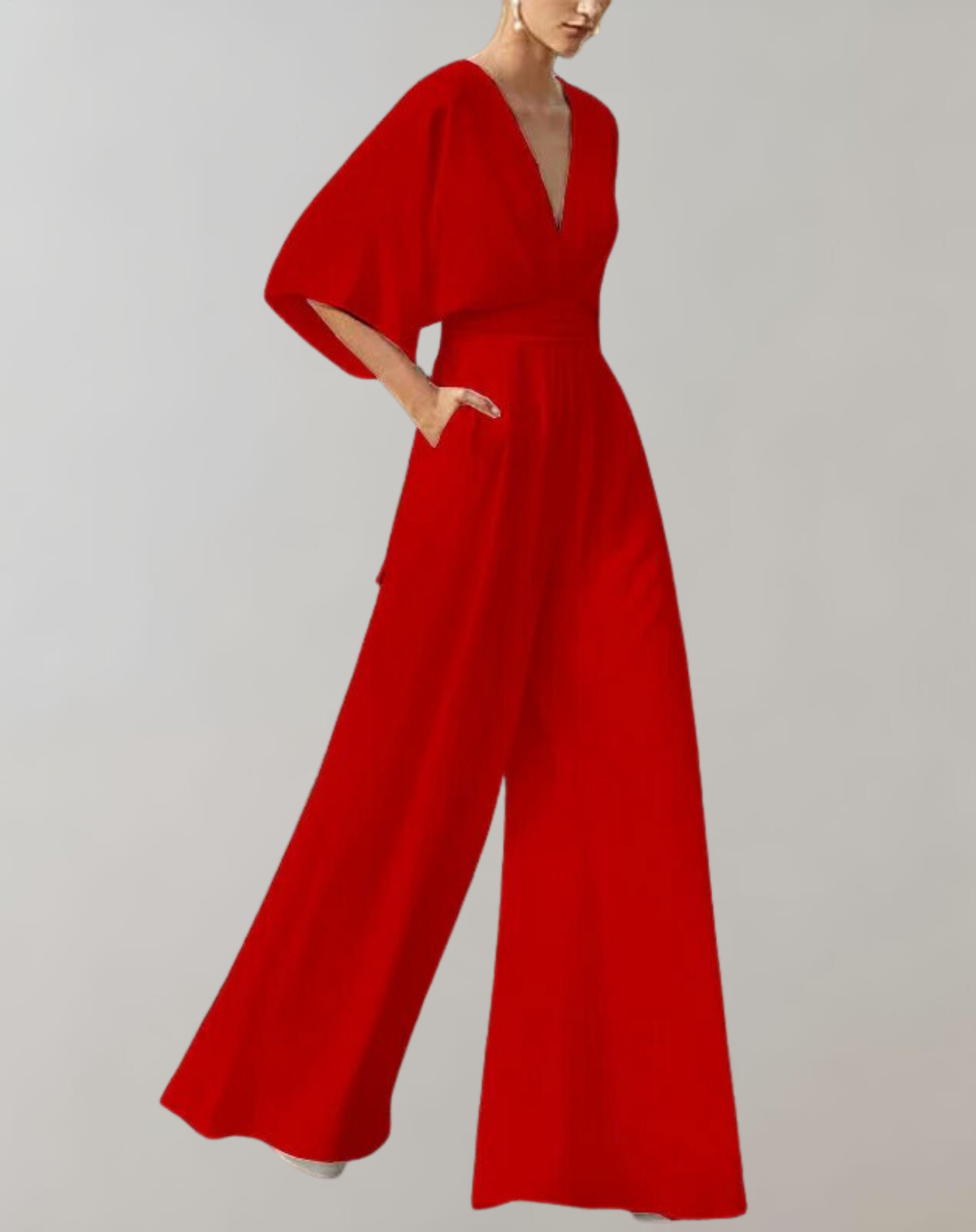 Esmeralda | Women's V-Neck Wide-Leg Jumpsuit
