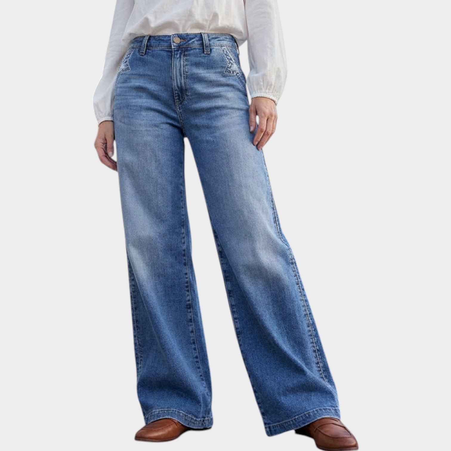 Retro High Waisted Wide Leg Pants