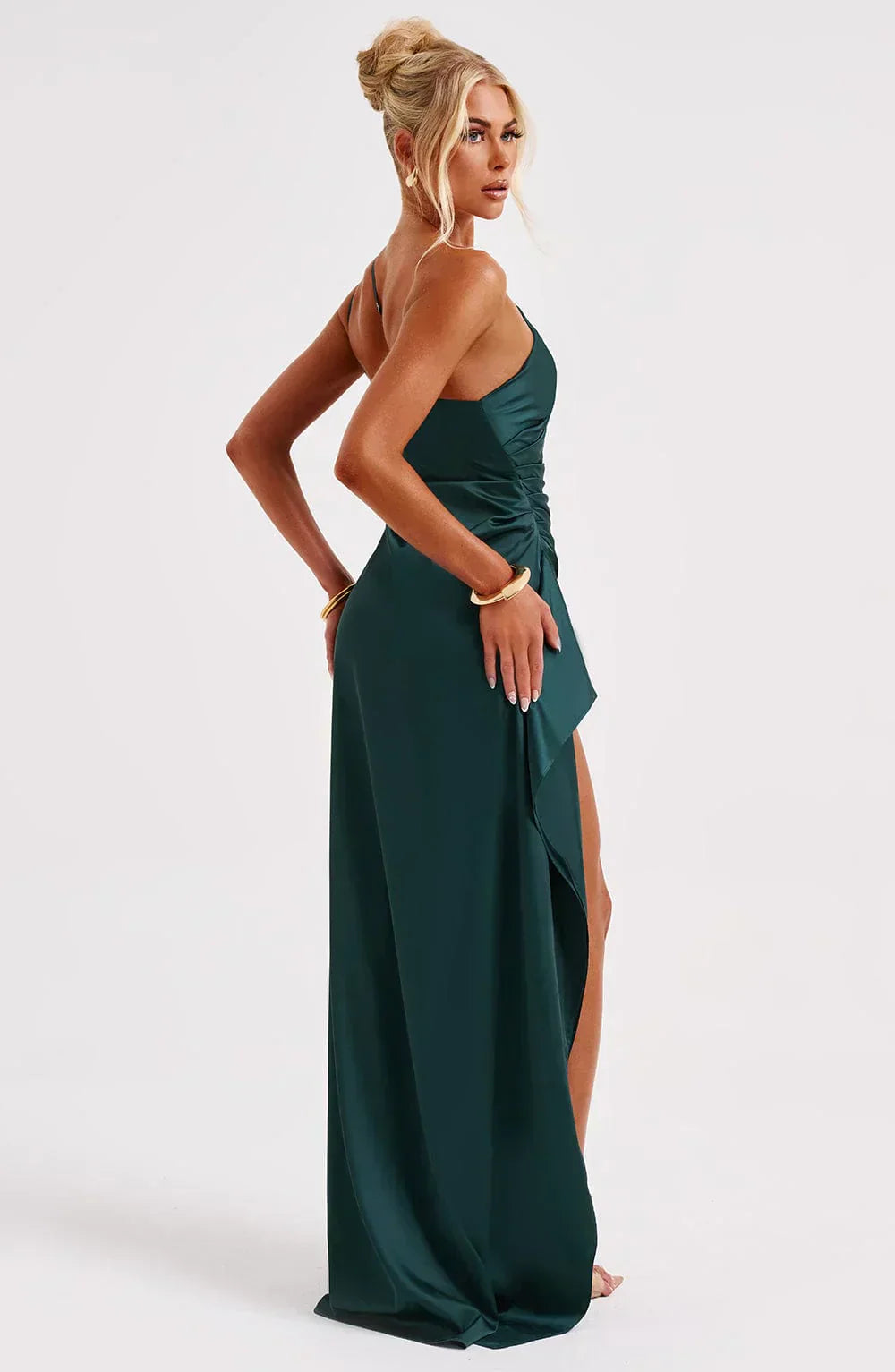 Fallon | Women's Ruched One-Shoulder Maxi Dress