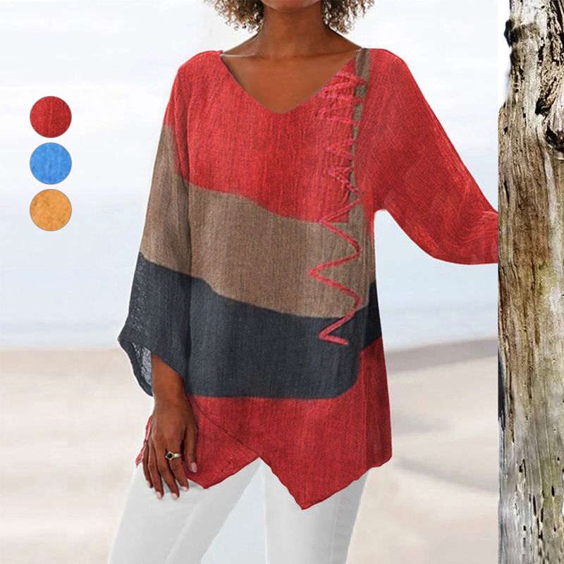 Crystal™ | V-Neck Artistic Long Shirt