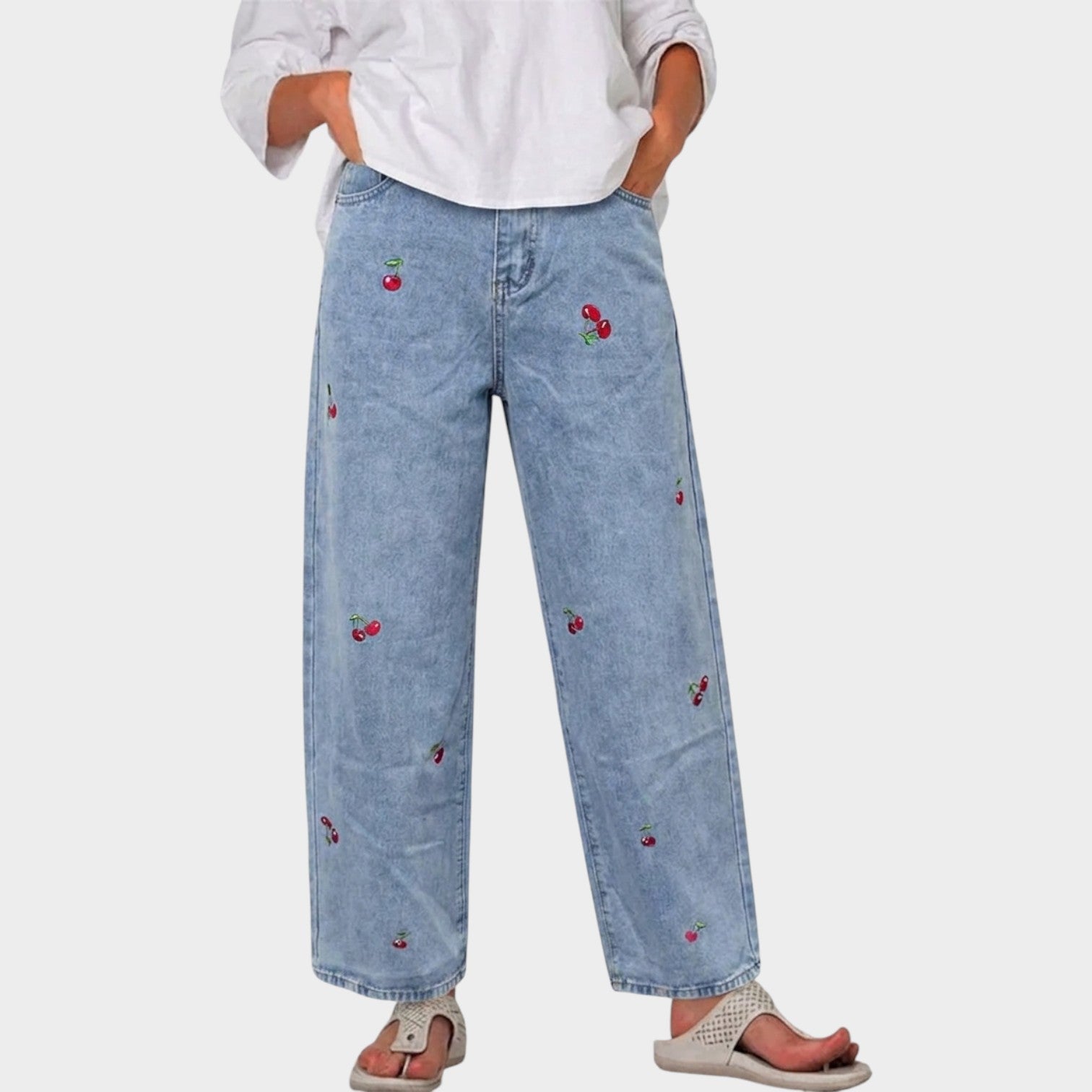 Cotton Denim Pants