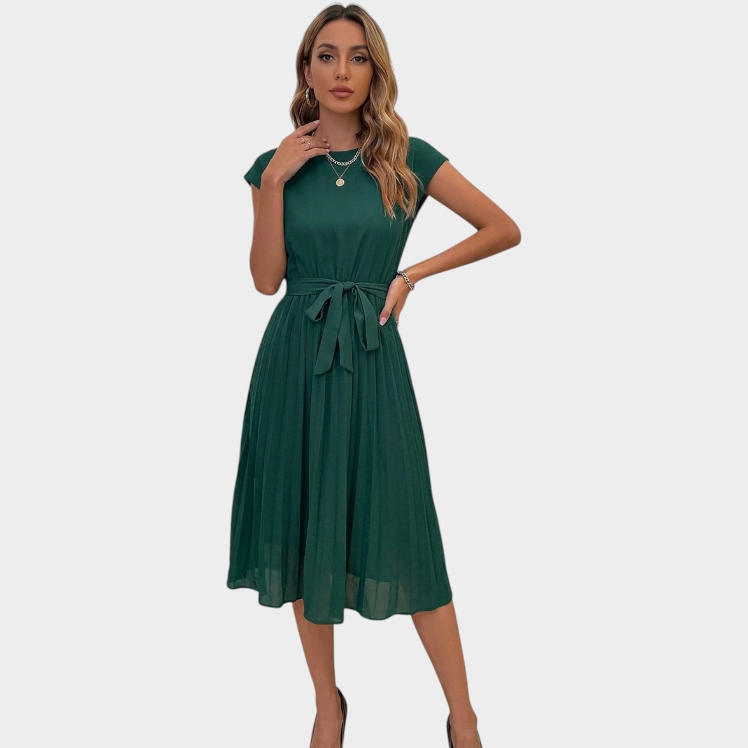 Pleated Midi Formal Dress