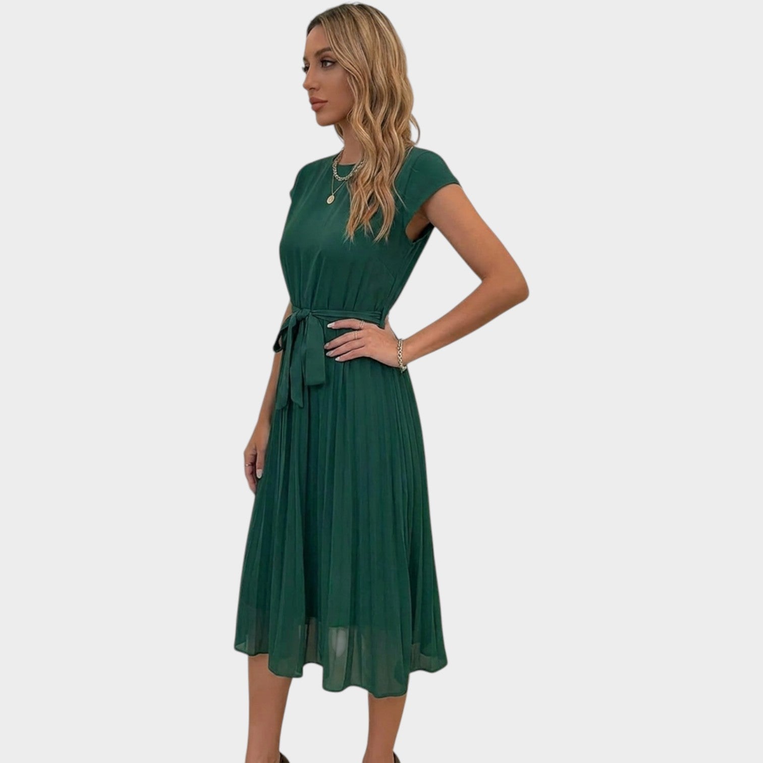 Pleated Midi Formal Dress