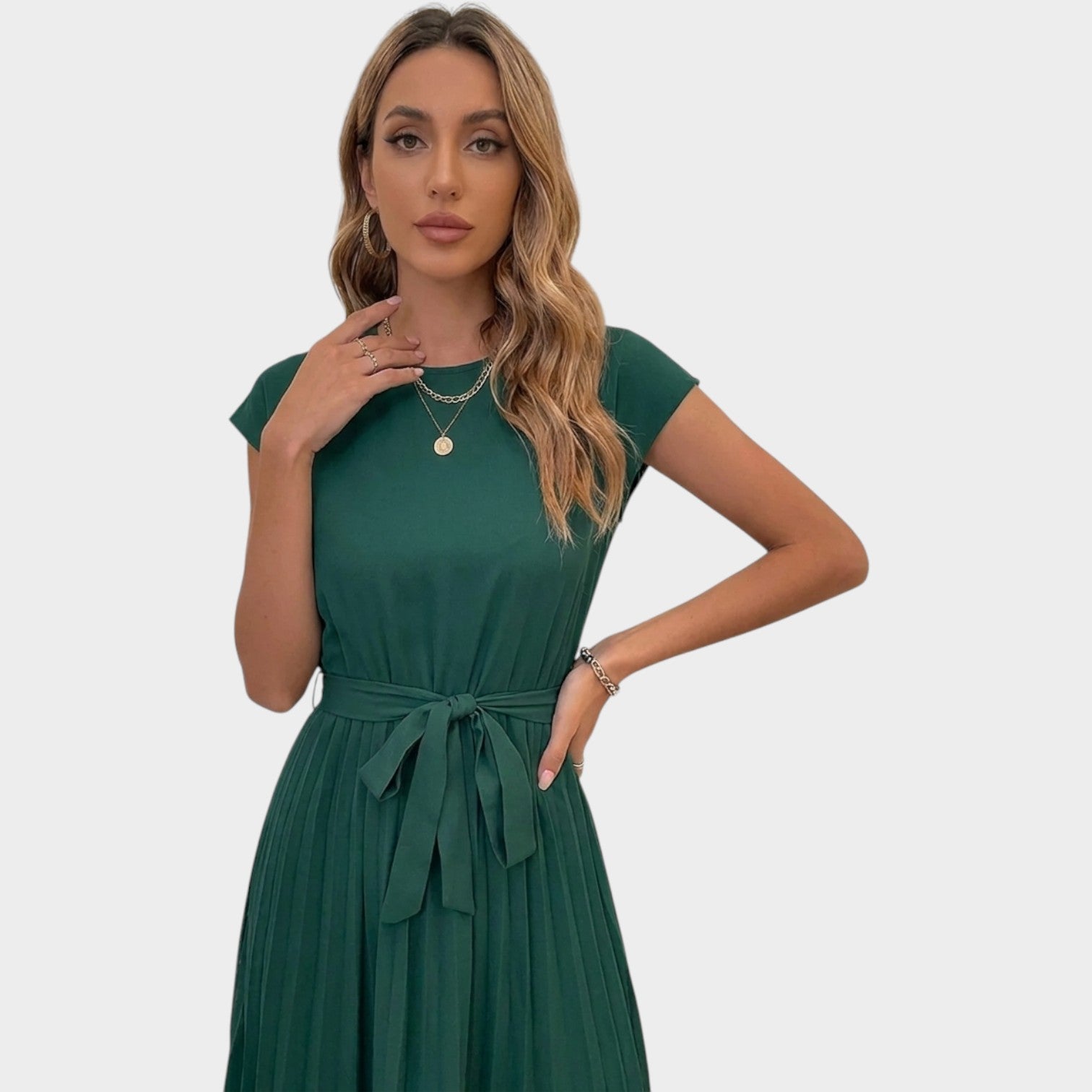Pleated Midi Formal Dress