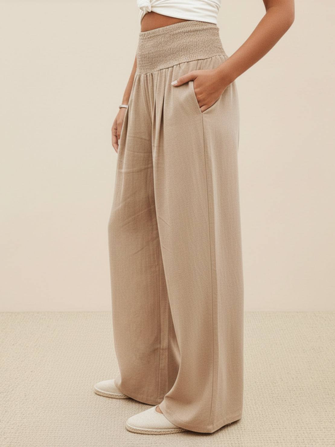 Dune | Women's High-Waisted Wide-Leg Pants with Smocked Waist