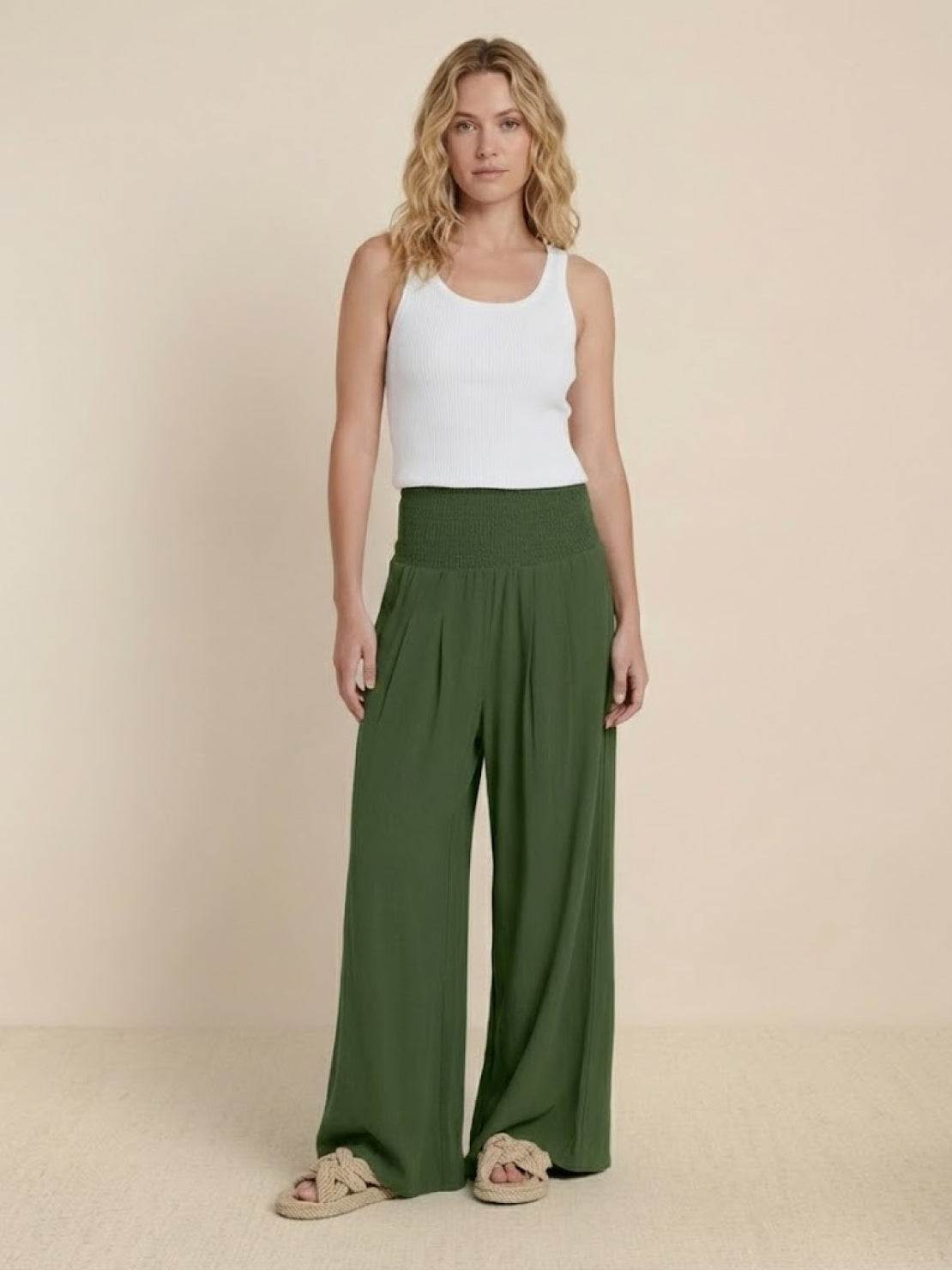 Dune | Women's High-Waisted Wide-Leg Pants with Smocked Waist
