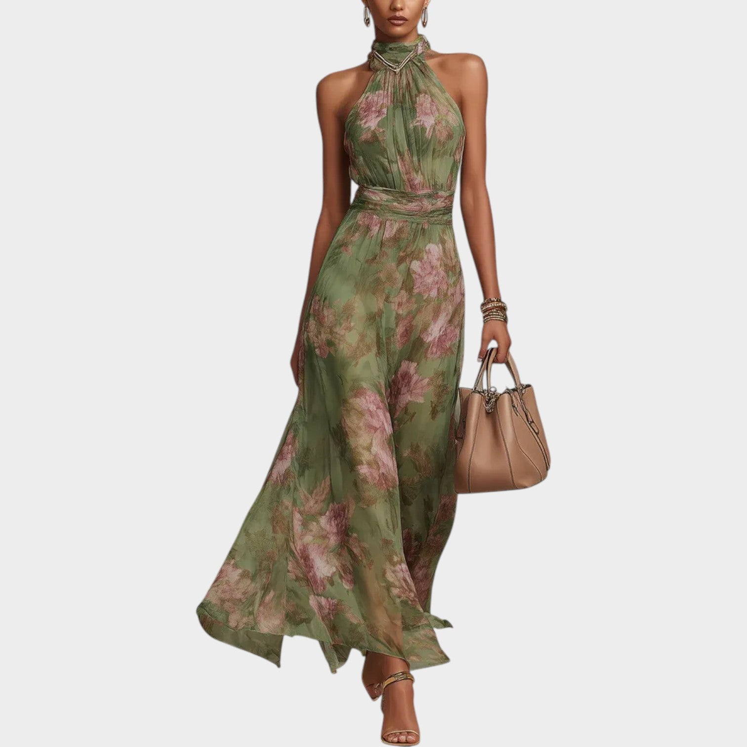 Floral Halter Maxi Dress