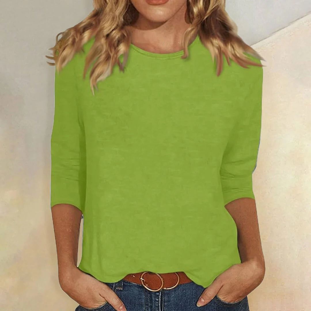 Stella | Women's Casual Crew Neck Top with 3/4 Sleeves