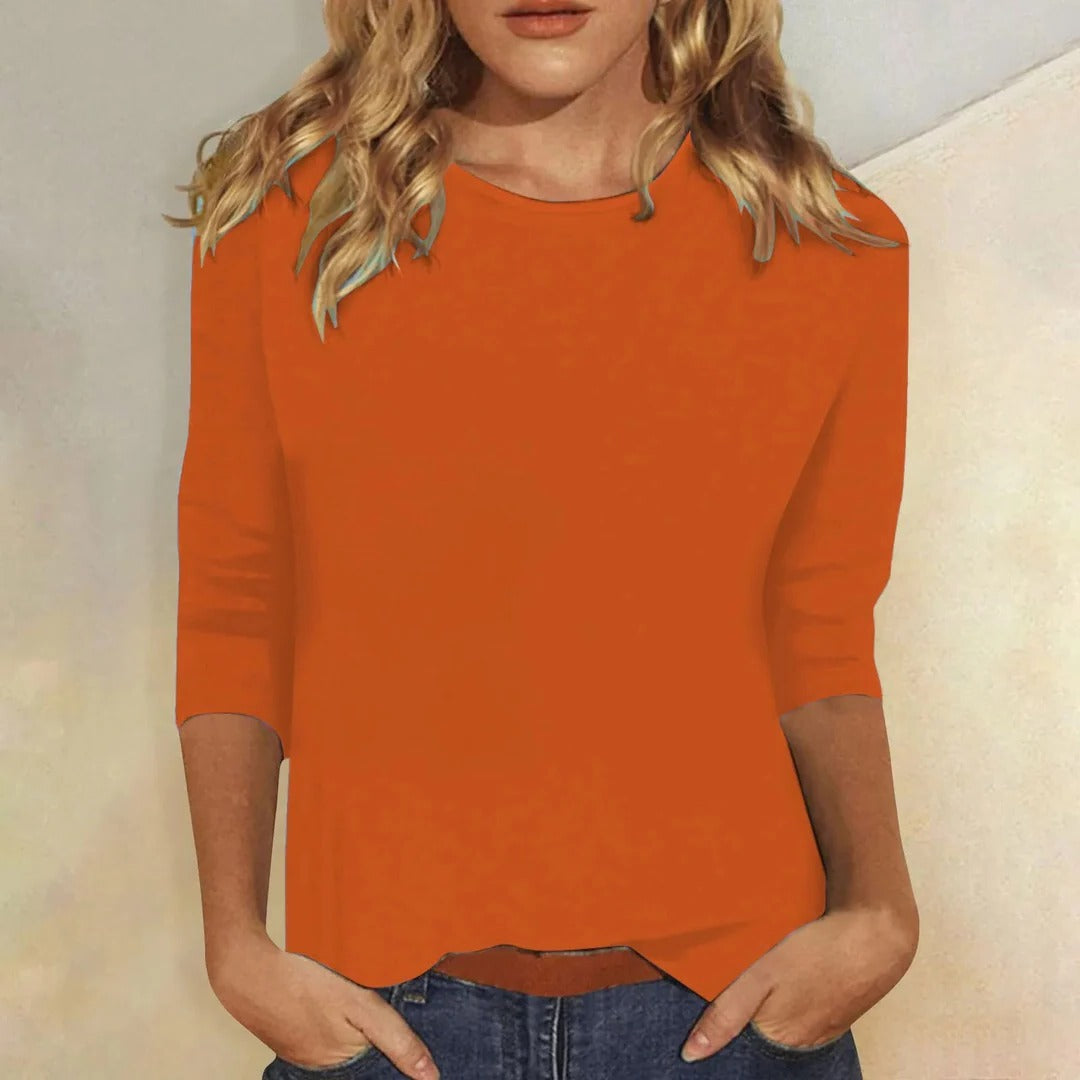 Stella | Women's Casual Crew Neck Top with 3/4 Sleeves