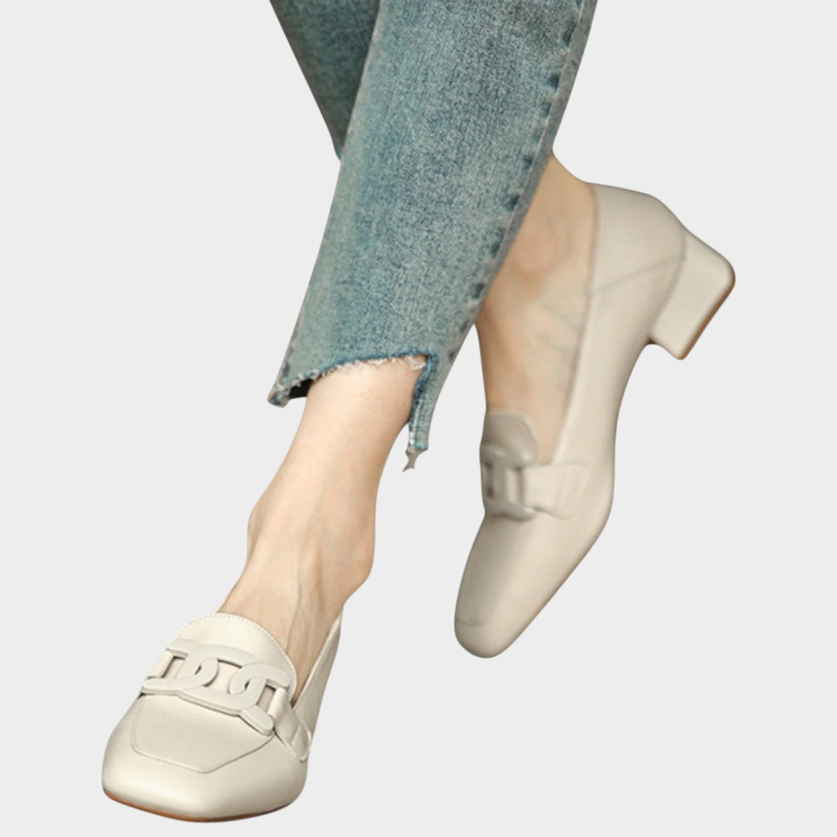 Women’s Heeled Loafers Leather Orthopedic Non-Slip
