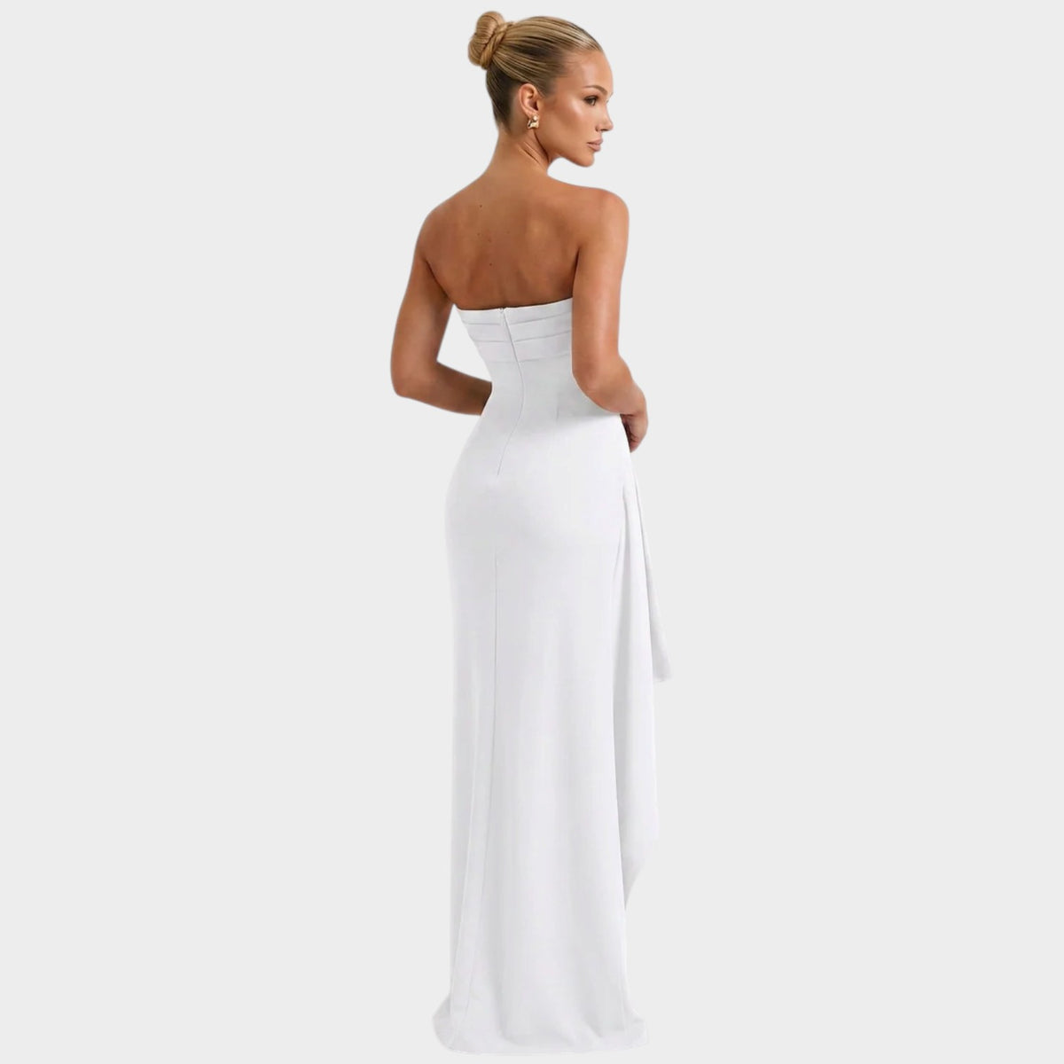 Women’s Strapless Maxi Dress Ruched Detail