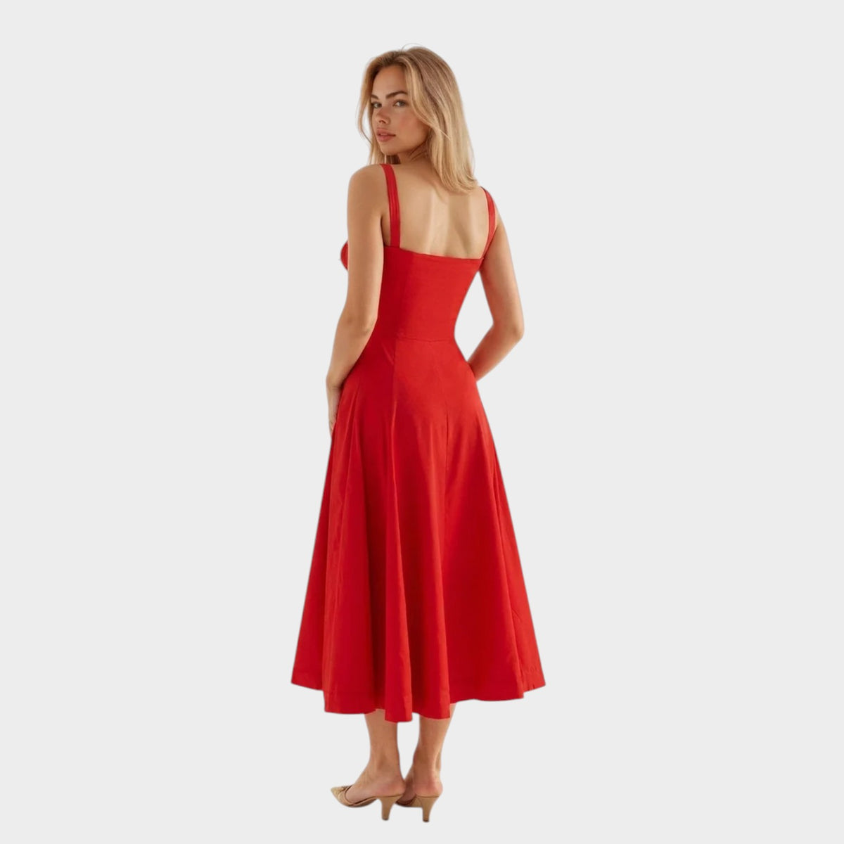 Women’s Waist-Defined Dress Flowy Fabric Elegant Everyday Style