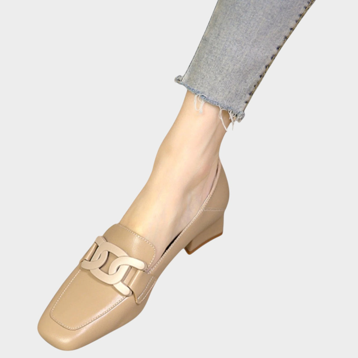 Women’s Heeled Loafers Leather Orthopedic Non-Slip