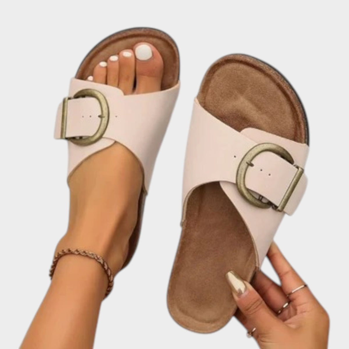 Women’s Slide Sandals Cushioned Footbed Slip-On Supportive Sole