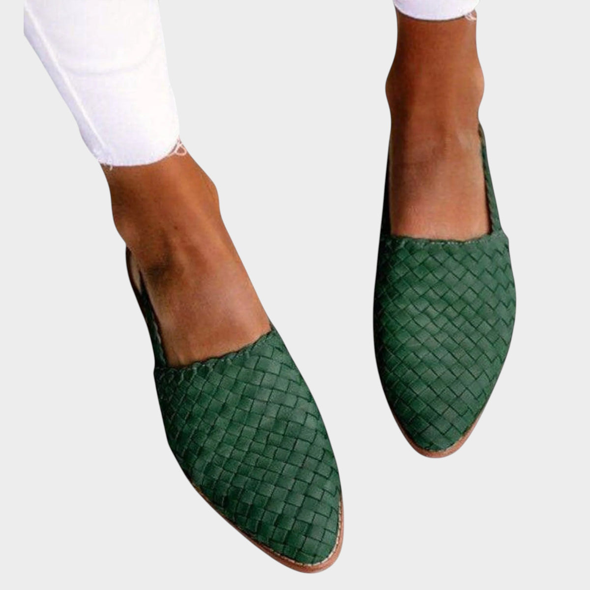 Women’s Woven Sandals Slingback Pointed Toe Flat Sole