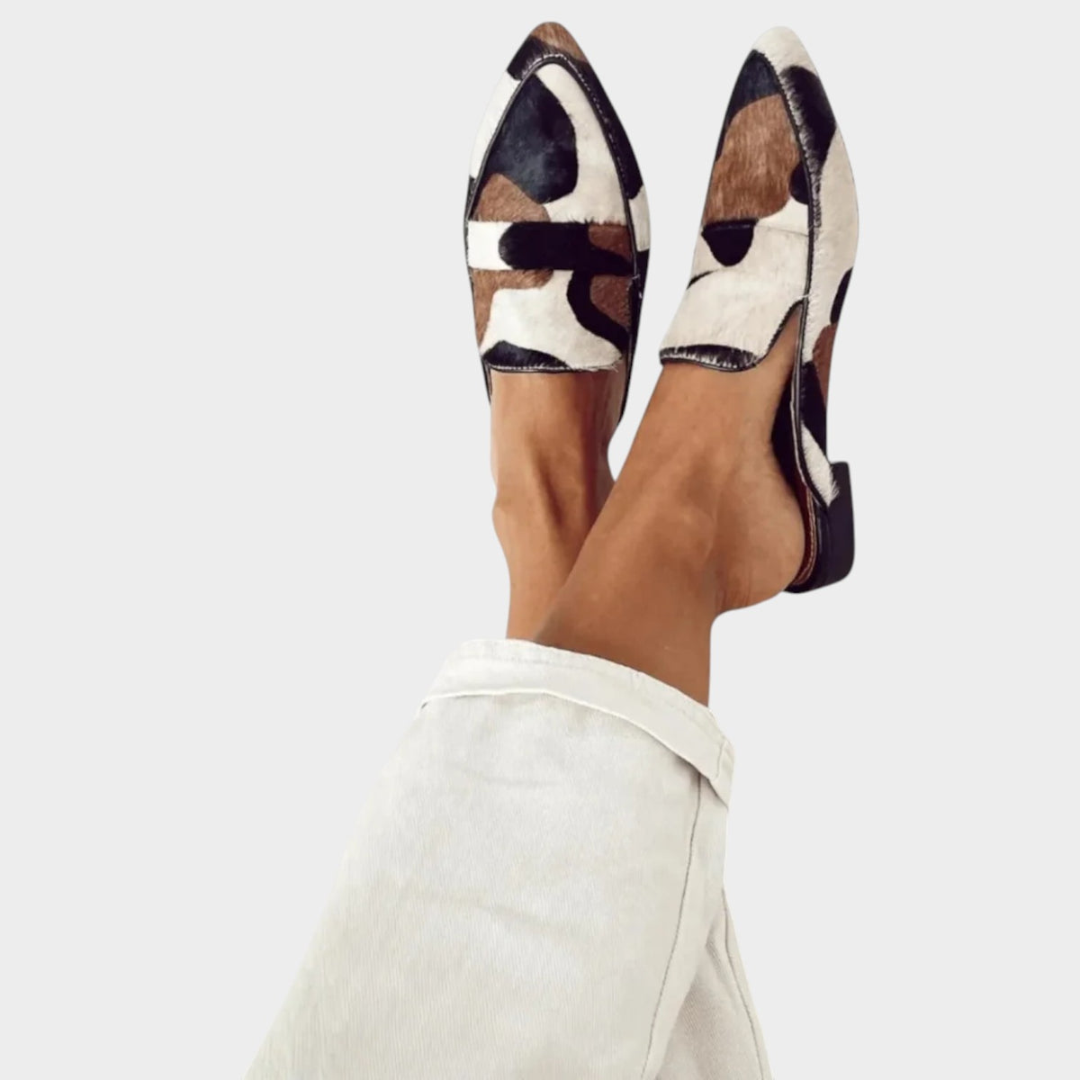 Women’s Loafers Abstract Print Slip-On Flat Shoes