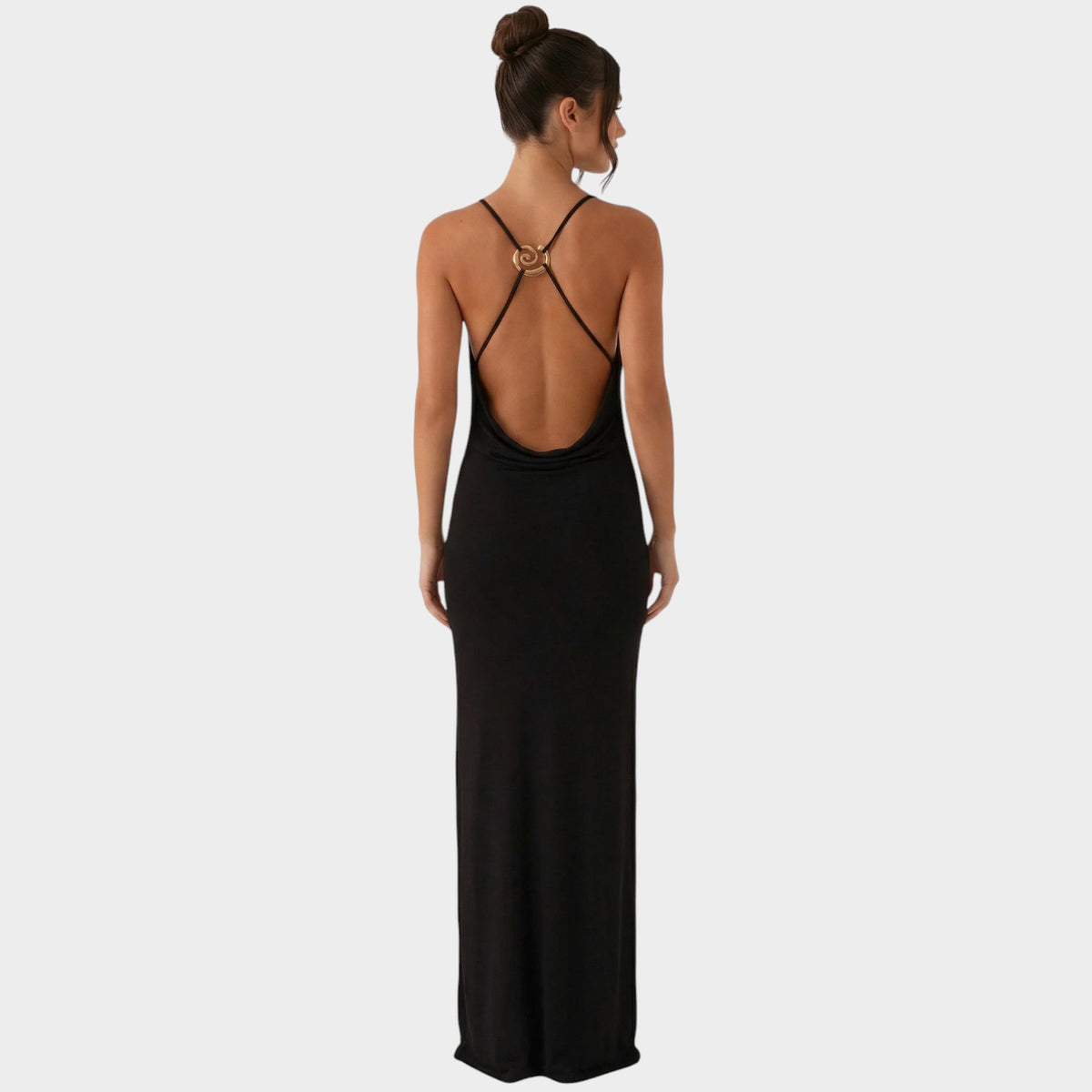 Women’s Maxi Dress with Cowl Neck Open Back