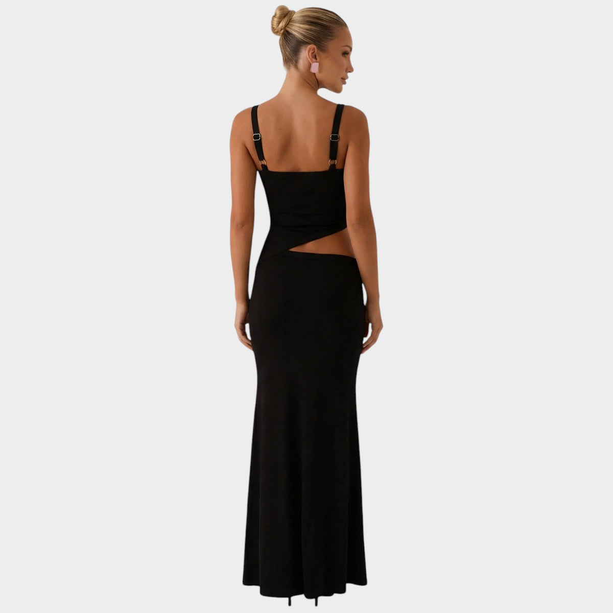 Women’s Bodycon Maxi Dress with Front Cut-Out and Asymmetric Waist