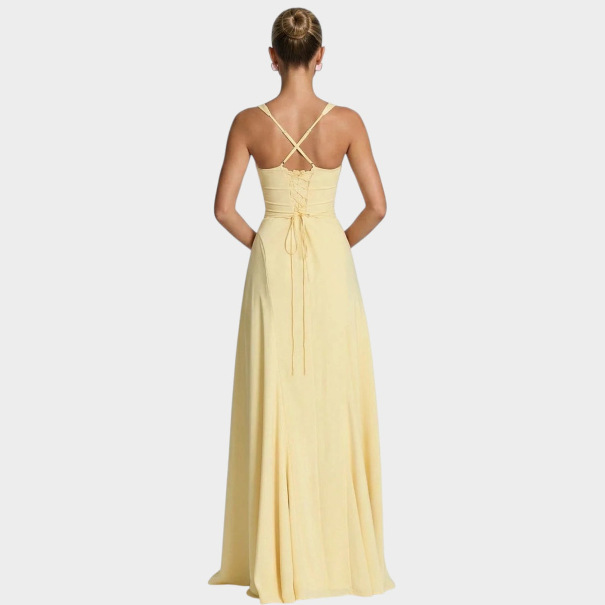 Women’s Sweetheart Neck Maxi Dress with Strappy Bodice, Flowing Skirt