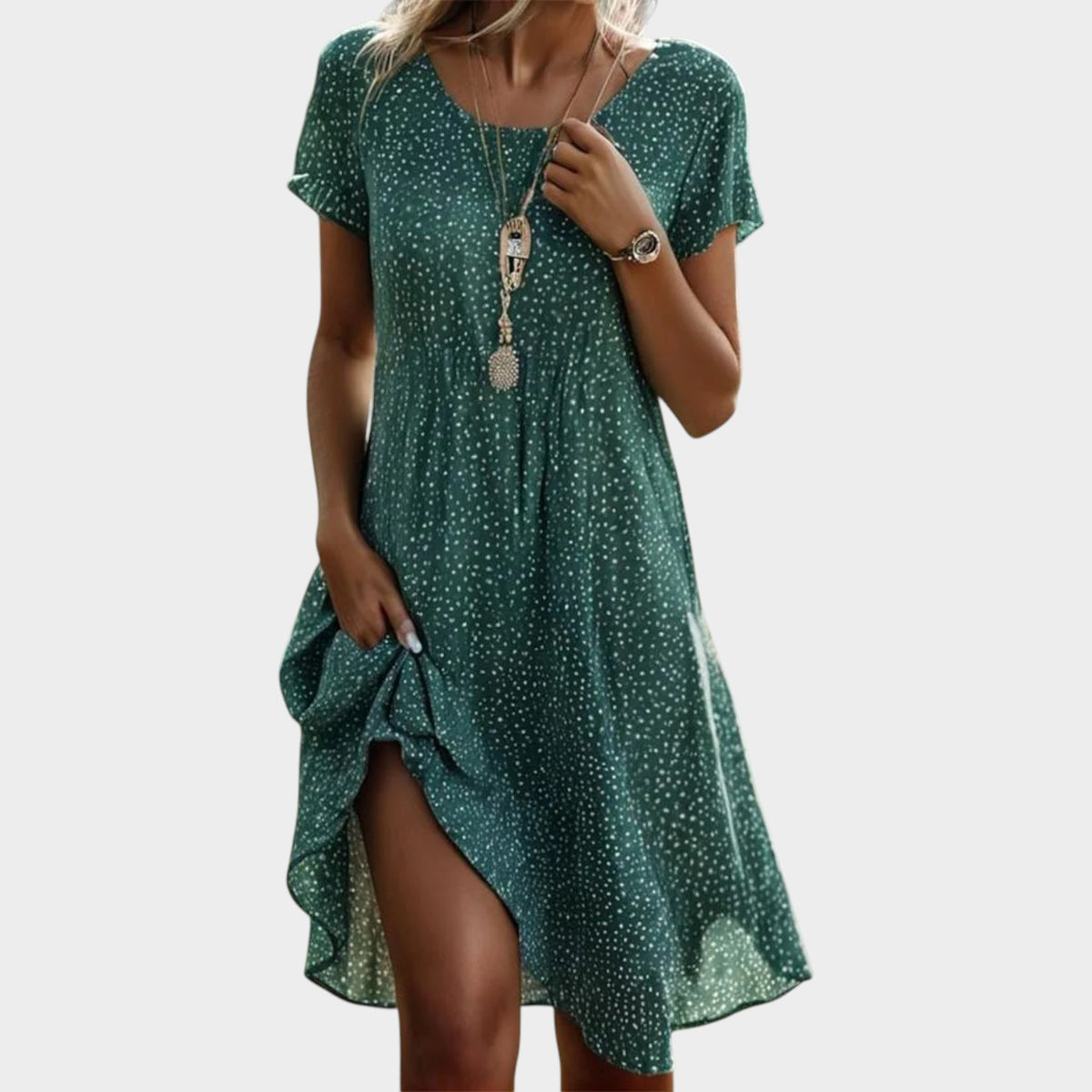 Women’s Midi Dress Relaxed Fit Floral Print Flowing