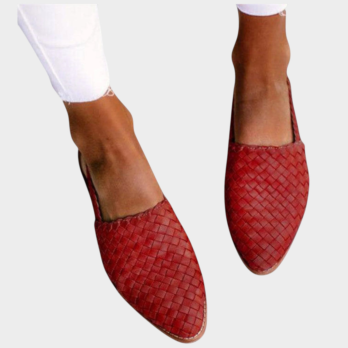 Women’s Woven Sandals Slingback Pointed Toe Flat Sole