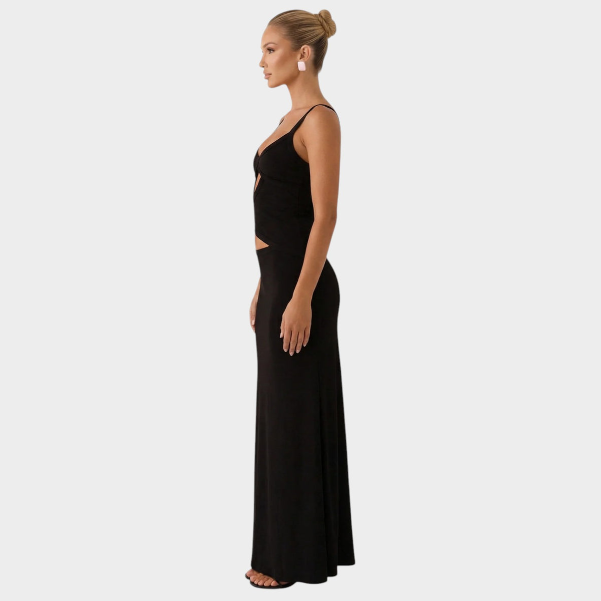 Women’s Bodycon Maxi Dress with Front Cut-Out and Asymmetric Waist