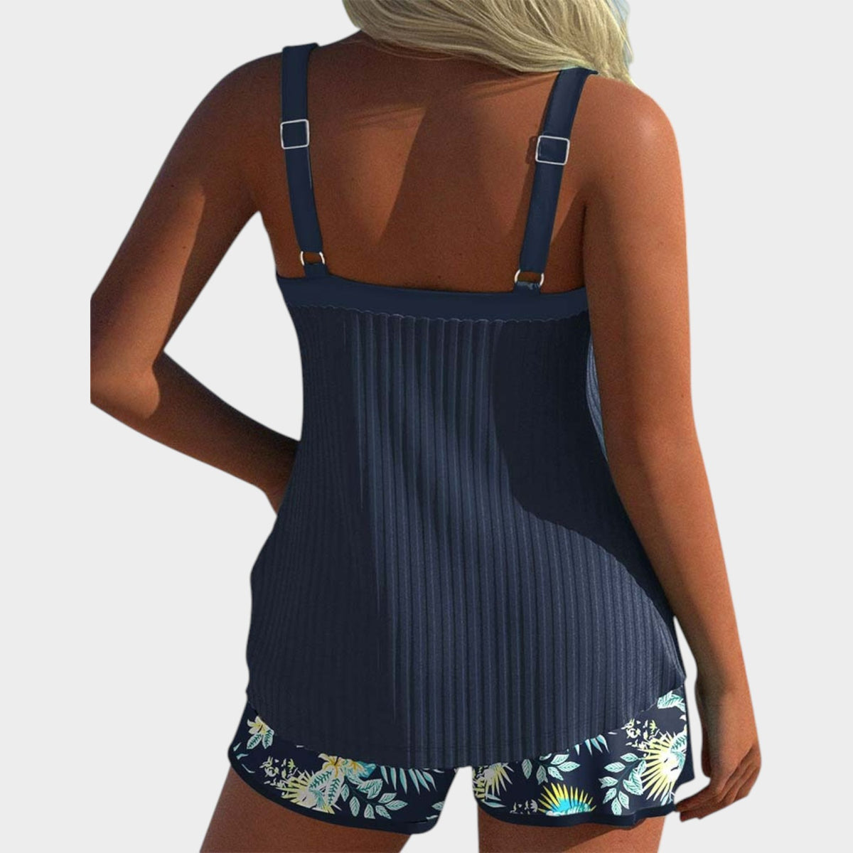 Women’s Tankini Set Floral Print Sleeveless Two-Piece Swimwear