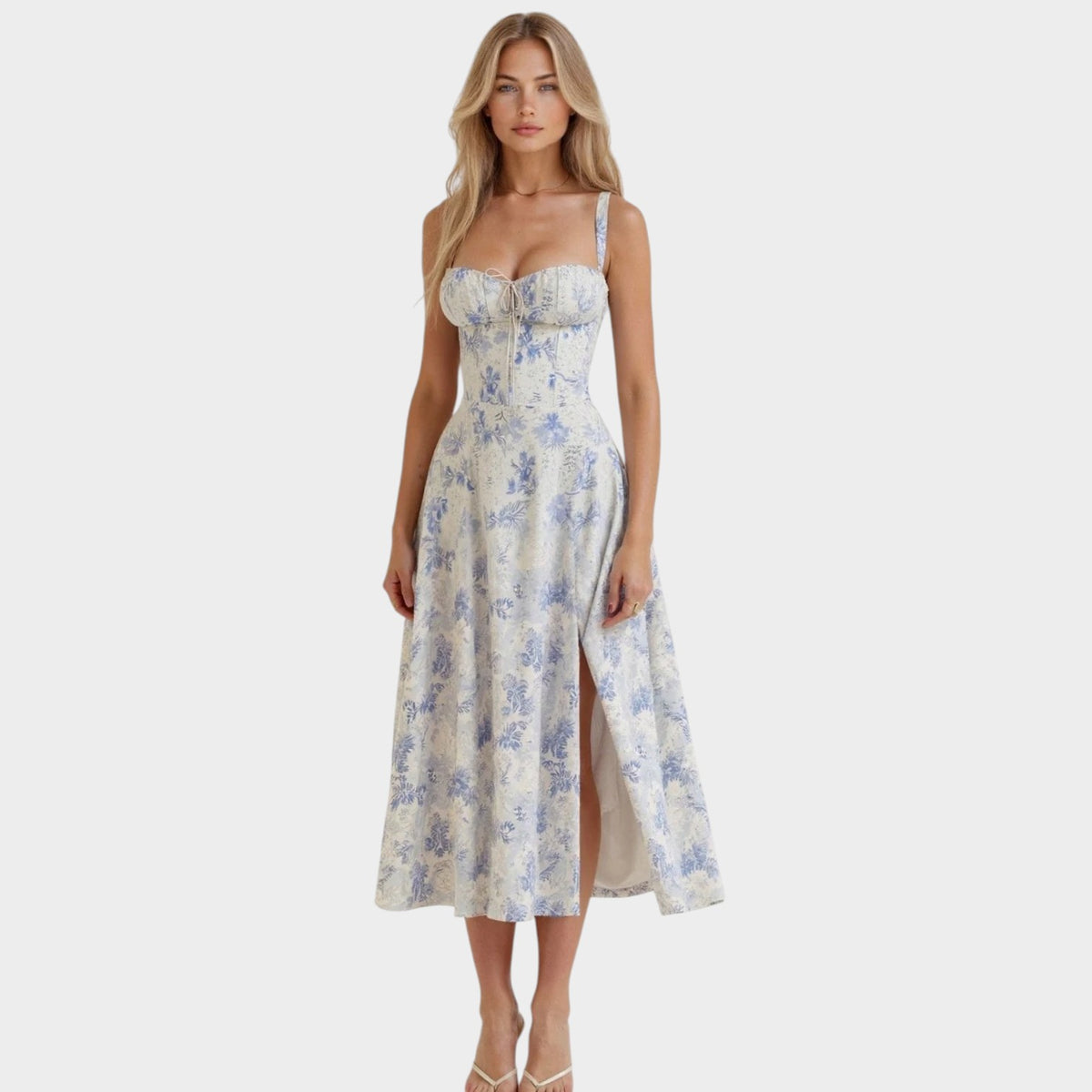 Women’s Waist-Defined Dress Flowy Fabric Elegant Everyday Style